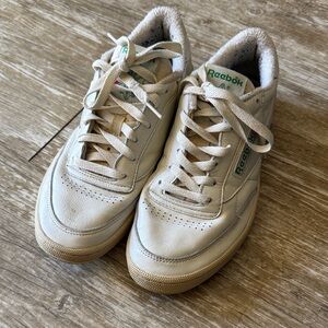 Reebok Cream and Green Sneakers